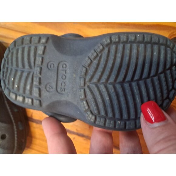Crocs Classic Clogs Size C 4 Toddler Comfort Shoes Navy Blue EXCELLENT - Picture 2 of 3